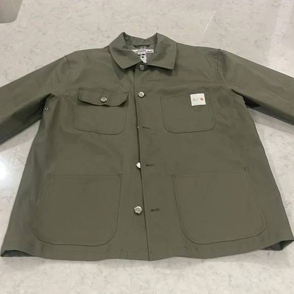 A.P.C. X Carhartt Wip collab on this field coat. Size XL. Olive green
